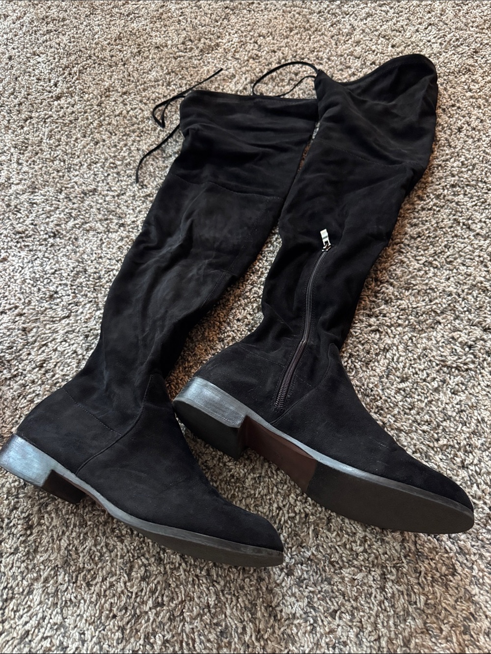 Catherine Malandrino Black Over-the-Knee Suede Boots